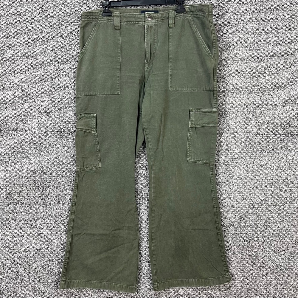 Aeropostale Low Rise Flare Utility Green Cargo Jean Size 16